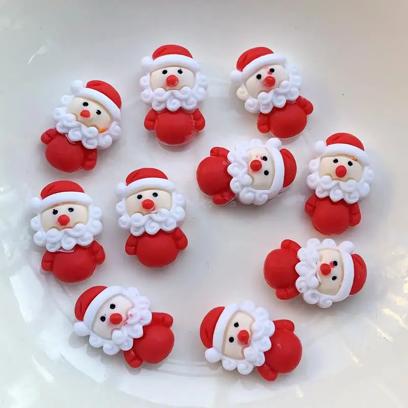 DIY 20 pieces resin flat back Santa Gift scrapbook decoration kawaii resin flatback