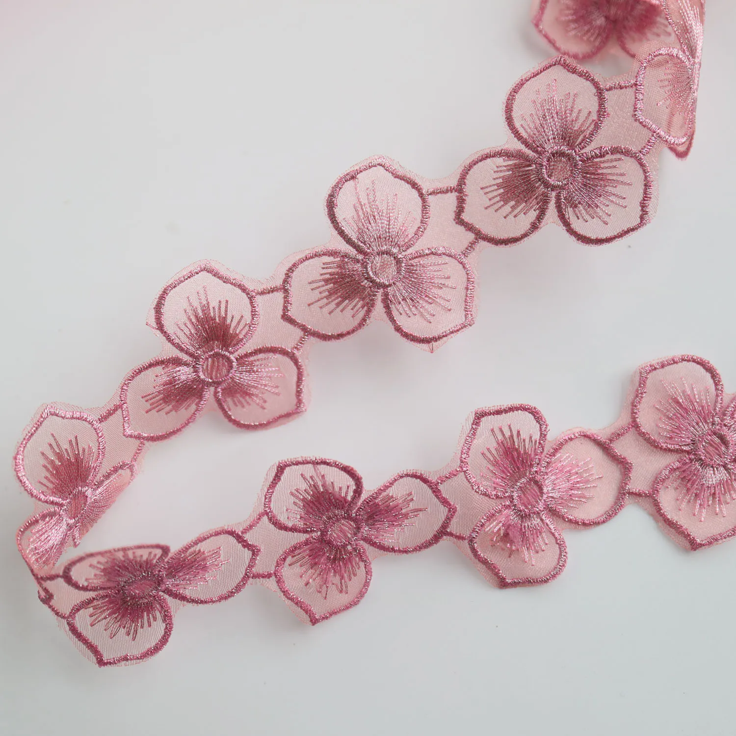 5yards embroidery flower lace trims for Clothes Soft flower lace trimmings and ribbons DIY craft sewing accessories