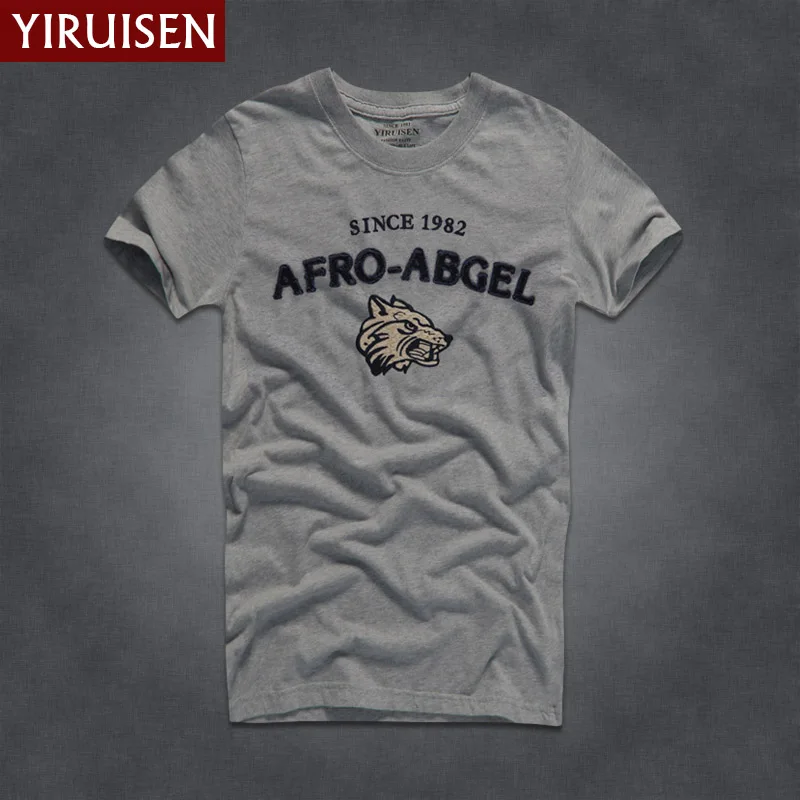 Vintage Embroidery Men\'s T-Shirt YiRuiSen 100% Cotton Comfortable Breathable Style Clothing Fashion High Quality Casual Soft Tee