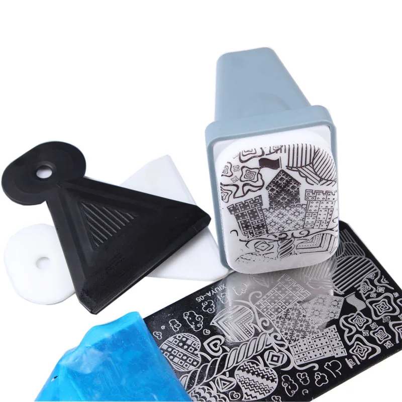 

Nail Art Image Stamper And Big Scraper 4X6cm Silicone Nail Art DIY Polish Image Transfer Stamping Stamper