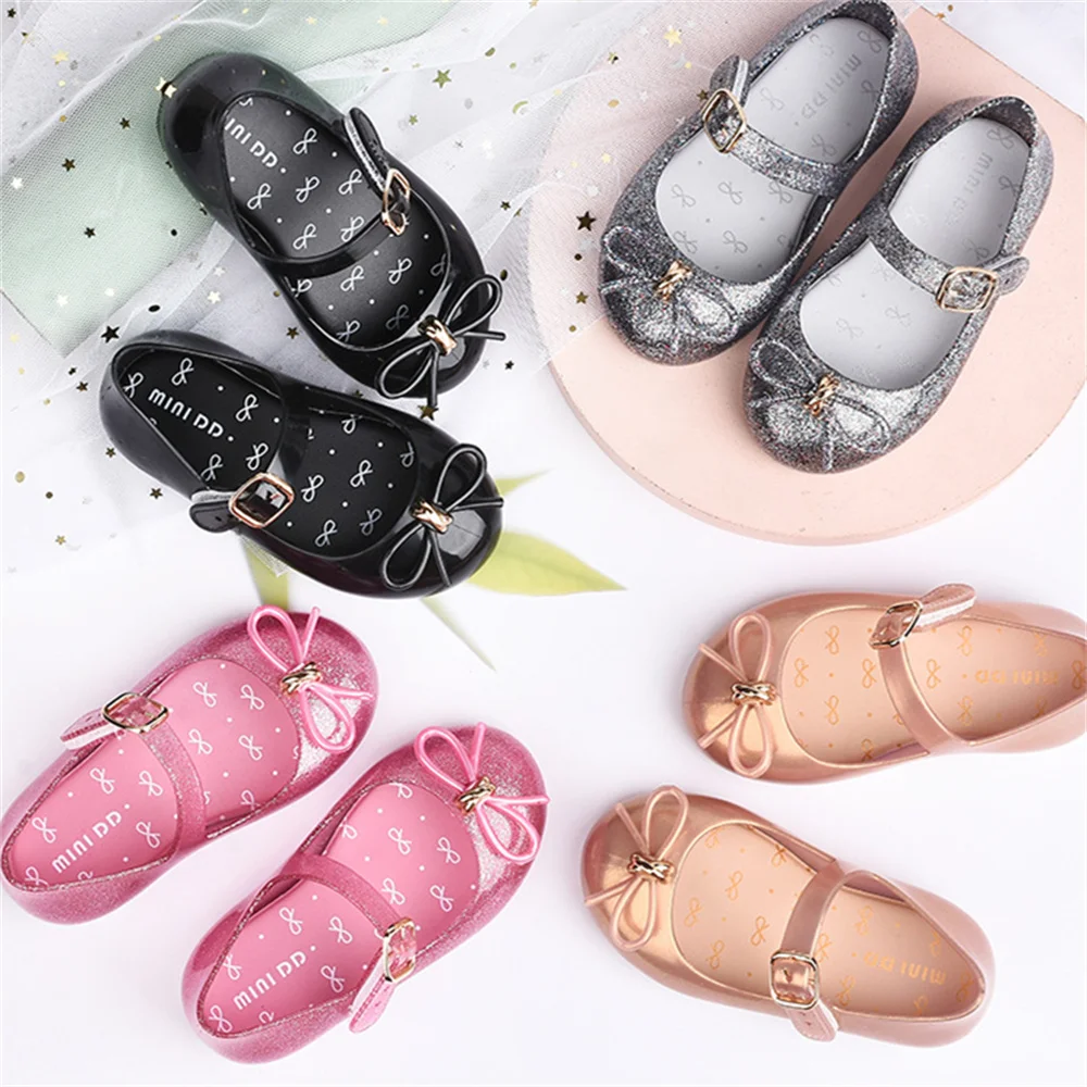 2022 New Spring Fashion Girls Princess Children\'s Shoes Casual Kids Bow Anti-slip Jelly Beach Sandals детская обувь DD027