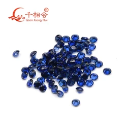 0.8mm to 2mm 34# 35# blue sapphire color round shape synthetic corundum 100pcs per bag for jewelry making