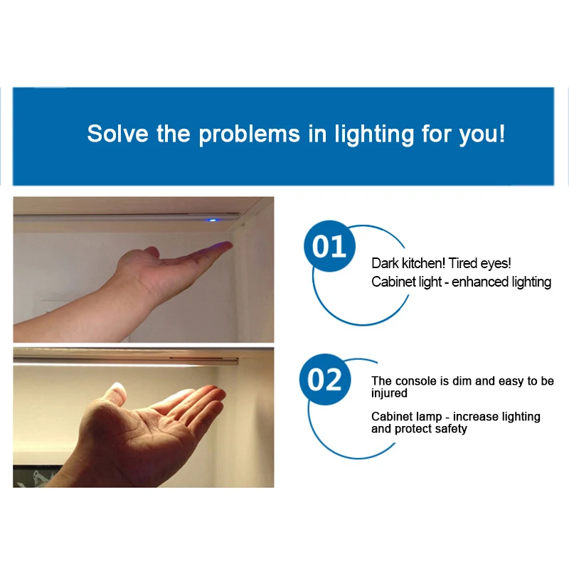 Under Cabinet LED Light Bar Ultra Slim Dimmable Cool-Touch Design USB Charging Interface Great for Kitchen Counter Sale