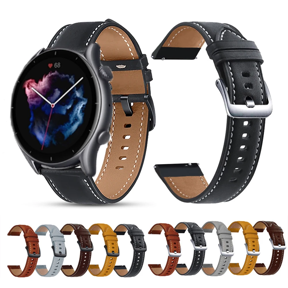 Para huami amazfit gtr 2/gtr 2e/gtr3/gtr3 pro pulseira de couro genuíno banda 22mm pulseira relógio gtr2 2e pulseira pulseira pulseira