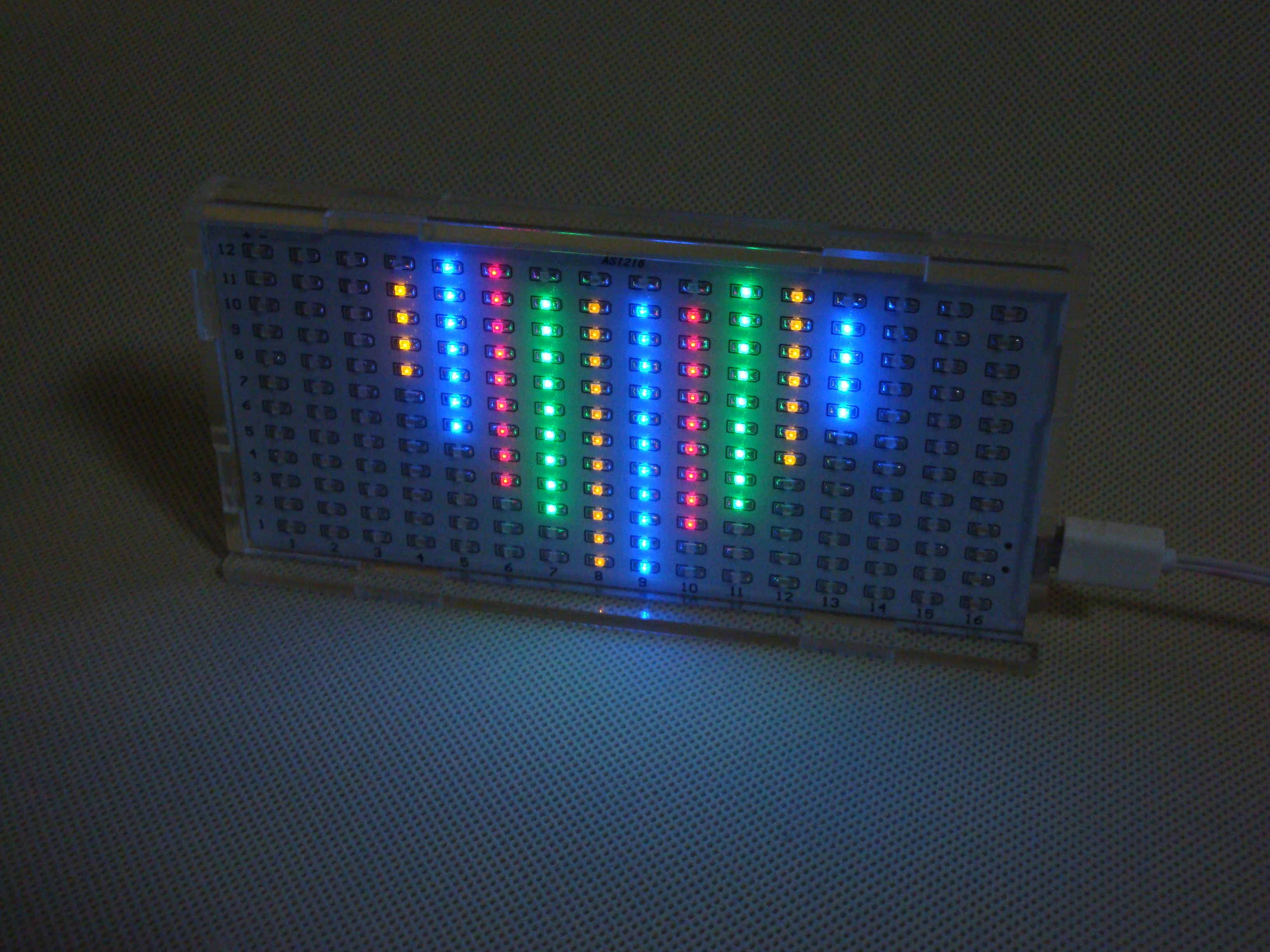 AS1216 LED Music Spectrum Display Screen MCU DIY Electronic Production Light Cube Kit