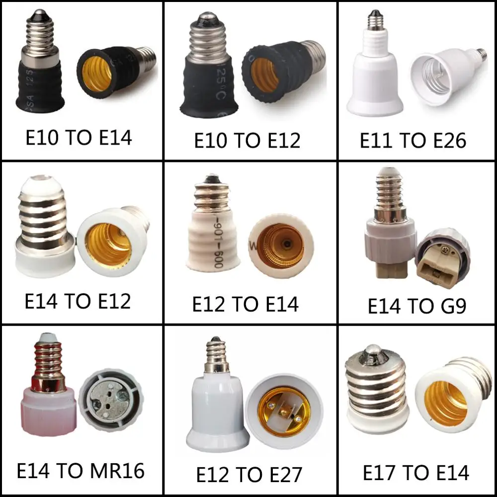 NEW E10 E12 E14 TO G9 MR16 E27 Lamp Holder Converter 110V 220V Base Socket Adapter For LED Lamp Corn Light Bulb