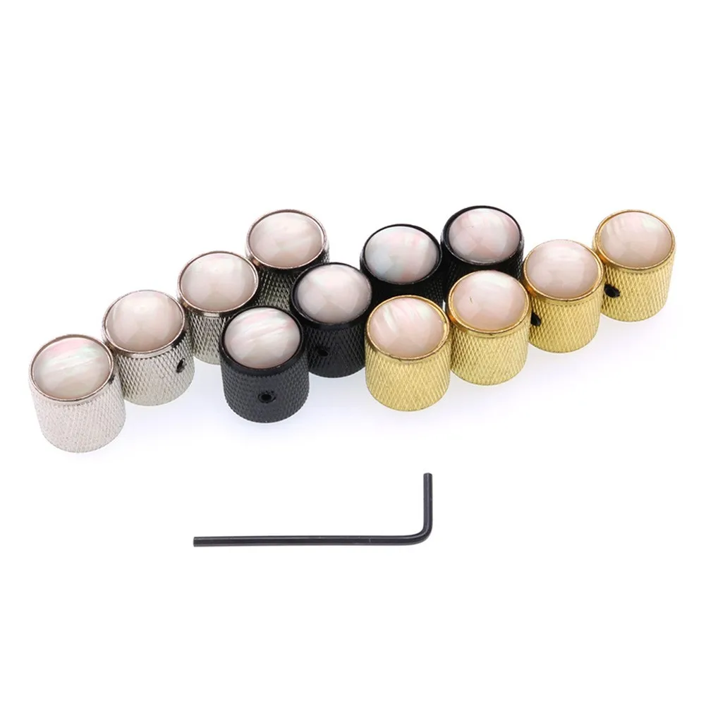 4Pcs Barrel Domed Knurled Guitar Control Knob Inlay For Tone Or Volume Knobs For Electric Guitar Bass Guitar Parts