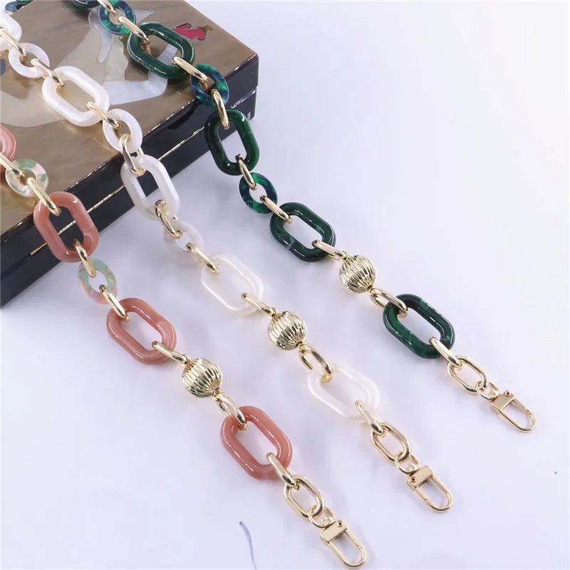 2020 fashion design acrylic aluminum mix metal chain strap luxury bag accessories hardware