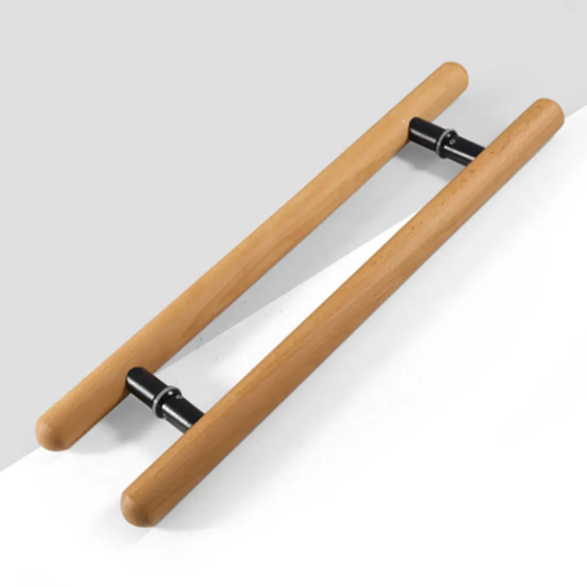 Imagem -02 - Moderno Simples Porta de Vidro de Madeira Maciça Porta Deslizante Porta de Madeira Puxador de Porta Dupla Face 300 400 600 800 mm