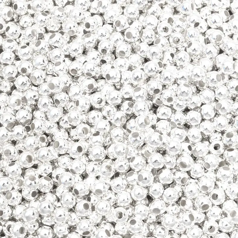 3mm 4mm 6mm Metal Beads Round Loose Spacer Beads for Jewelry Making Diy Bracelet Necklace Accessories Wholesale