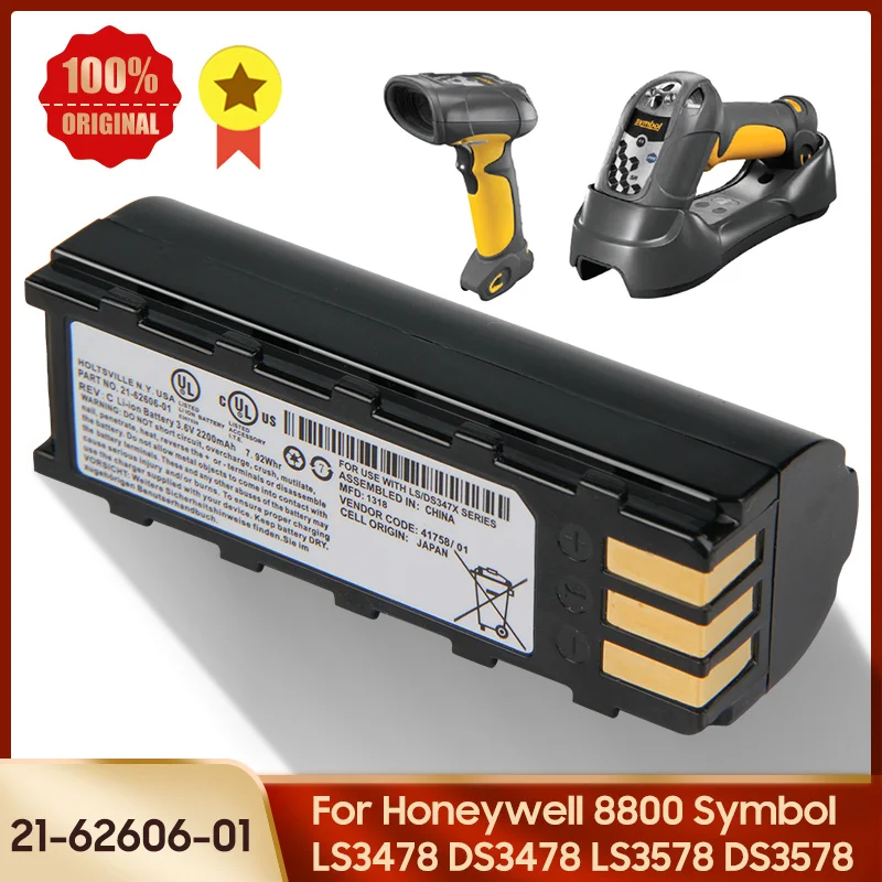 

Battery 21-62606-01 For Honeywell 8800 Symbol LS3478 DS3478 LS3578 DS3578 Replacement Battery 2200mAh +tools 3.6V