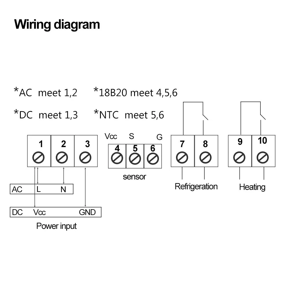 All-Purpose High Accuracy DC 12V LED Digital Temperature Controller Thermostast 2 Relays With NTC Sensor ℃&℉ Temperature Alarm