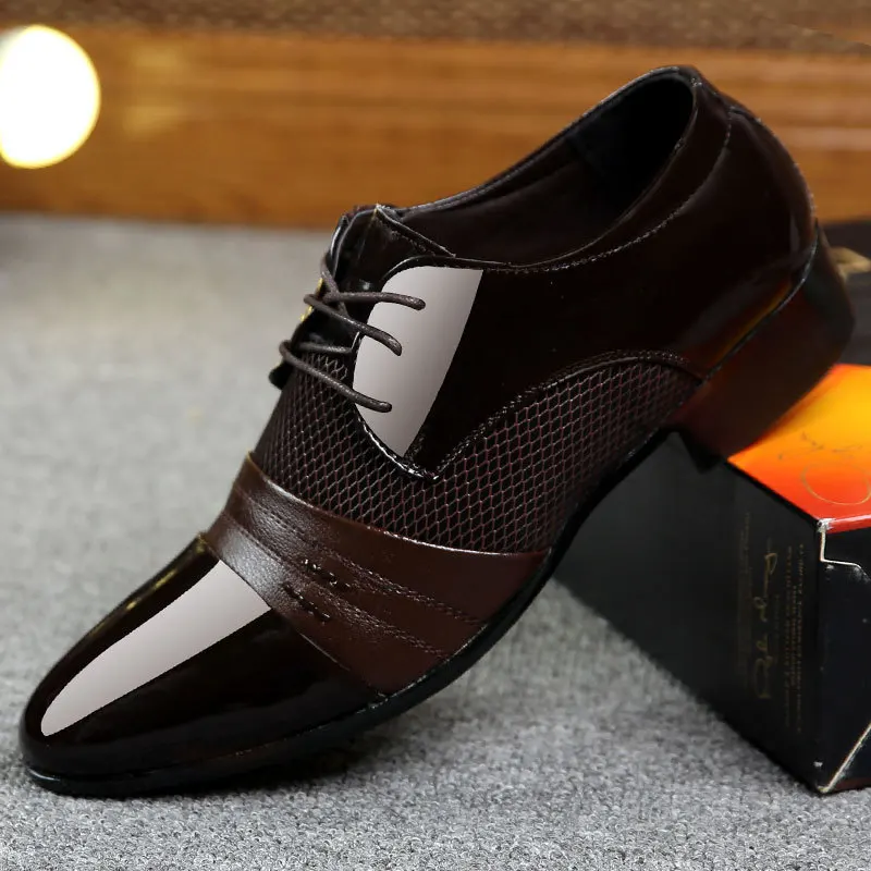 2019 New Summer Casual Dress Men Shoes Solid Casual Plus Size Hot Sale New Brand Fashion Business Men\'s Shoes Leather Sole Shoes