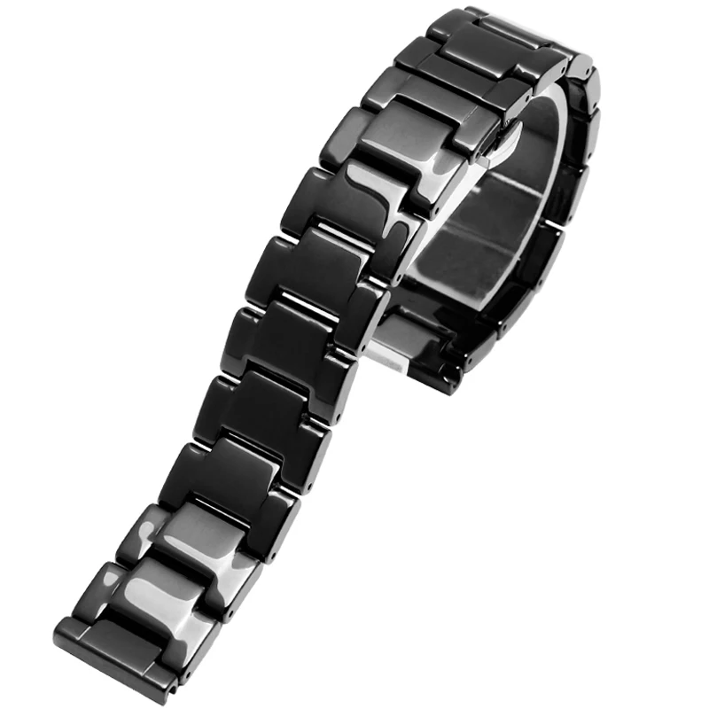 Zegarek ceramiczny bransoletka 14mm 15 16 17 18 19 20 21mm 22mm watchband biały czarnym paskiem na rękę zespół nie znikną wodoodporny