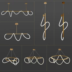 Black White Chrome Golden Designer LED Hanging Lamps Chandelier Lighting Suspension Luminaire Lampen For Dinning Room