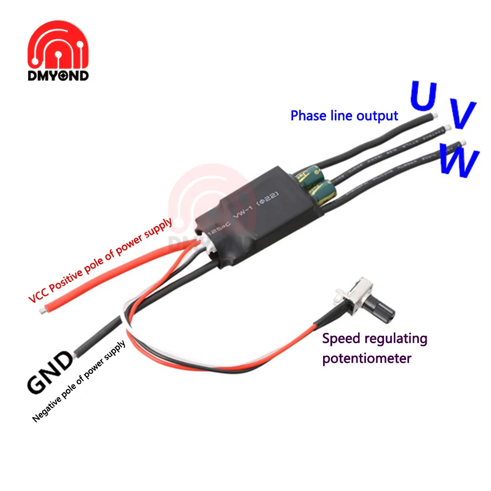 DC6-24V 1000W BLDC trójfazowy DC bezszczotkowy bezpylny płyta sterownicza DC7-24V 200W sterownik napędu silnikowego z przełącznik potencjometru