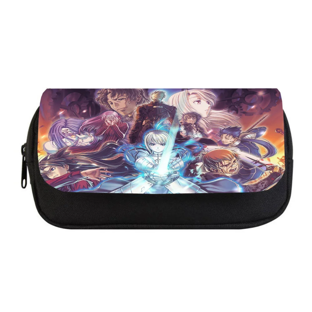 

Student Pencil case Anime fate stay night Pencil bag Women Makeup Bag Child boys girls Pencil Case Double Zipper pencil Bag