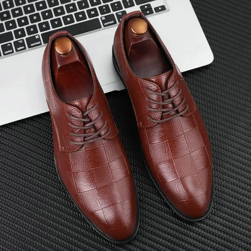 Handmade Italian Style Retro Men Leather Dress Formal Business Oxfords Shoes Men\'s  Party Shoes Big size 2020 ttyh6