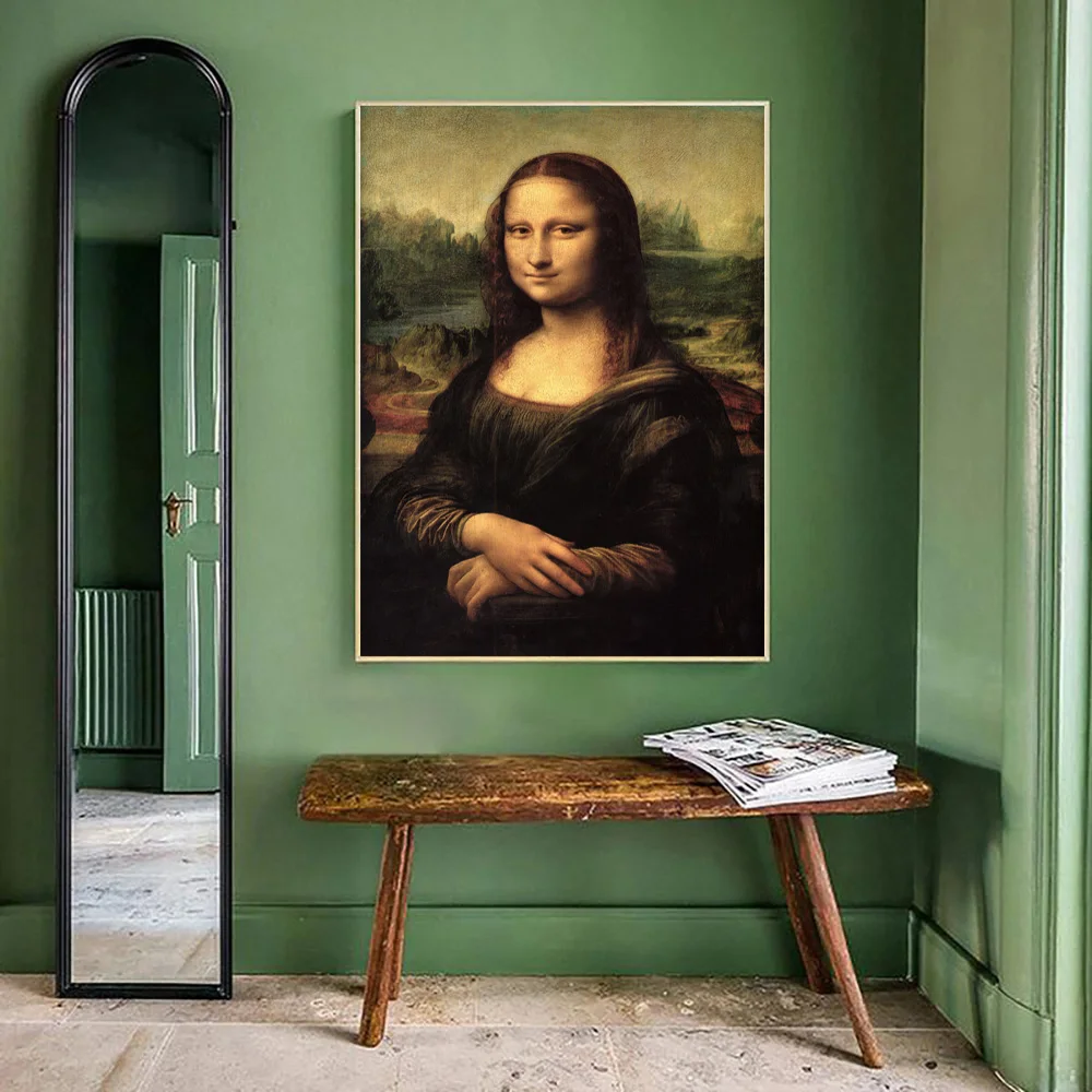 Mona Lisa With Infinity Gauntlet Spoof Creative Fine Art Painting Gift Poster And Prints Canvas Wall Picture For Home Decoration