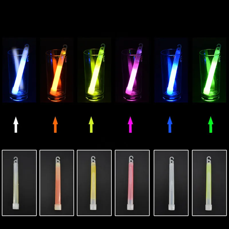 15CM Industrial Grade Glow Sticks Party Glowstick Chemical Fluorescent Halloween Hanging Decoraction Camping Emergency Lights