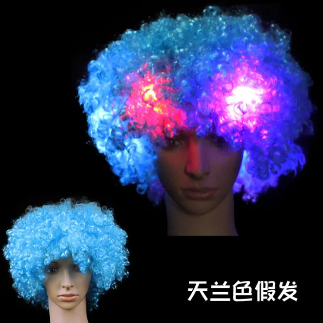 Luminous หมวกหมวกหัวระเบิดวิกผม LED แฟลช Headdress Clown วิกผมแฟนผู้ใหญ่พรรค Multicolor