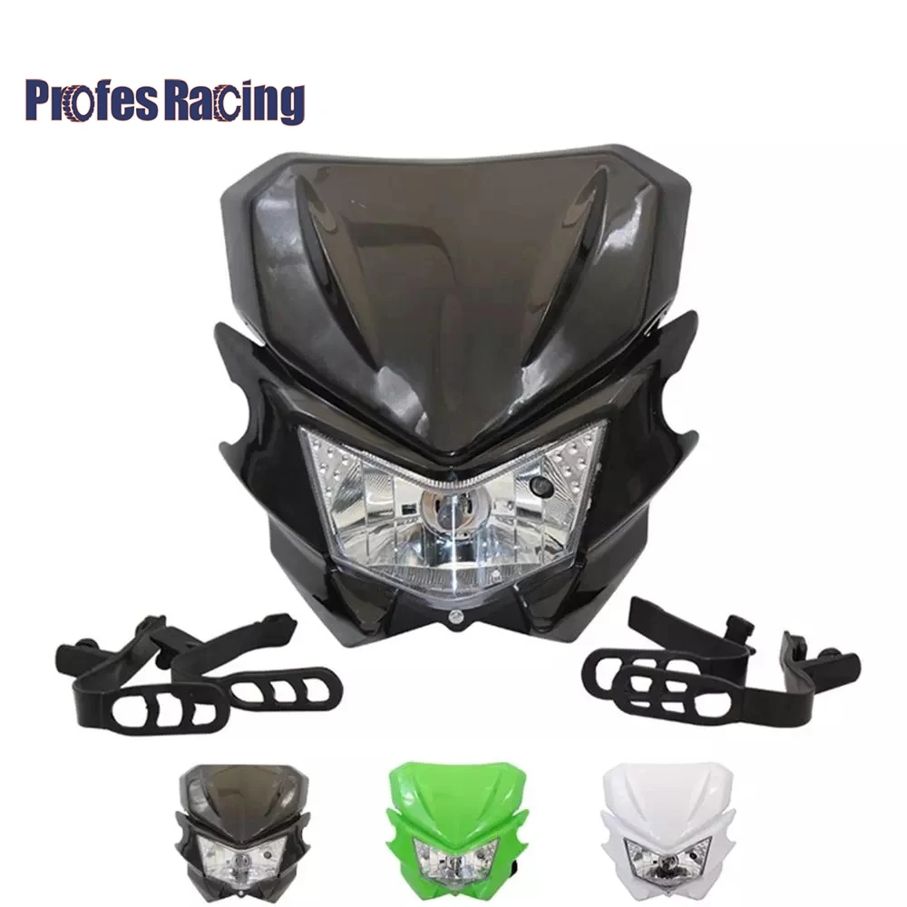 Motorcycle Universal Headlight 12V 35W H4 Headlight Fairing For KLX KX 110 WR250F WR450F Headlight Headlamp Dirt Bikes Off Road