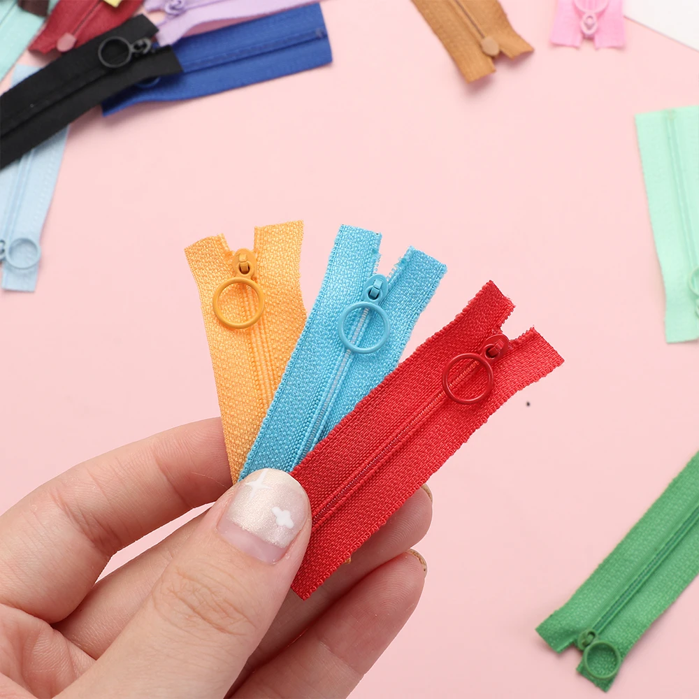 5pcs Handmade Sewing Scrapbooking Garment Zipper Mini Round Head Zippers for DIY Doll Clothes Accessories
