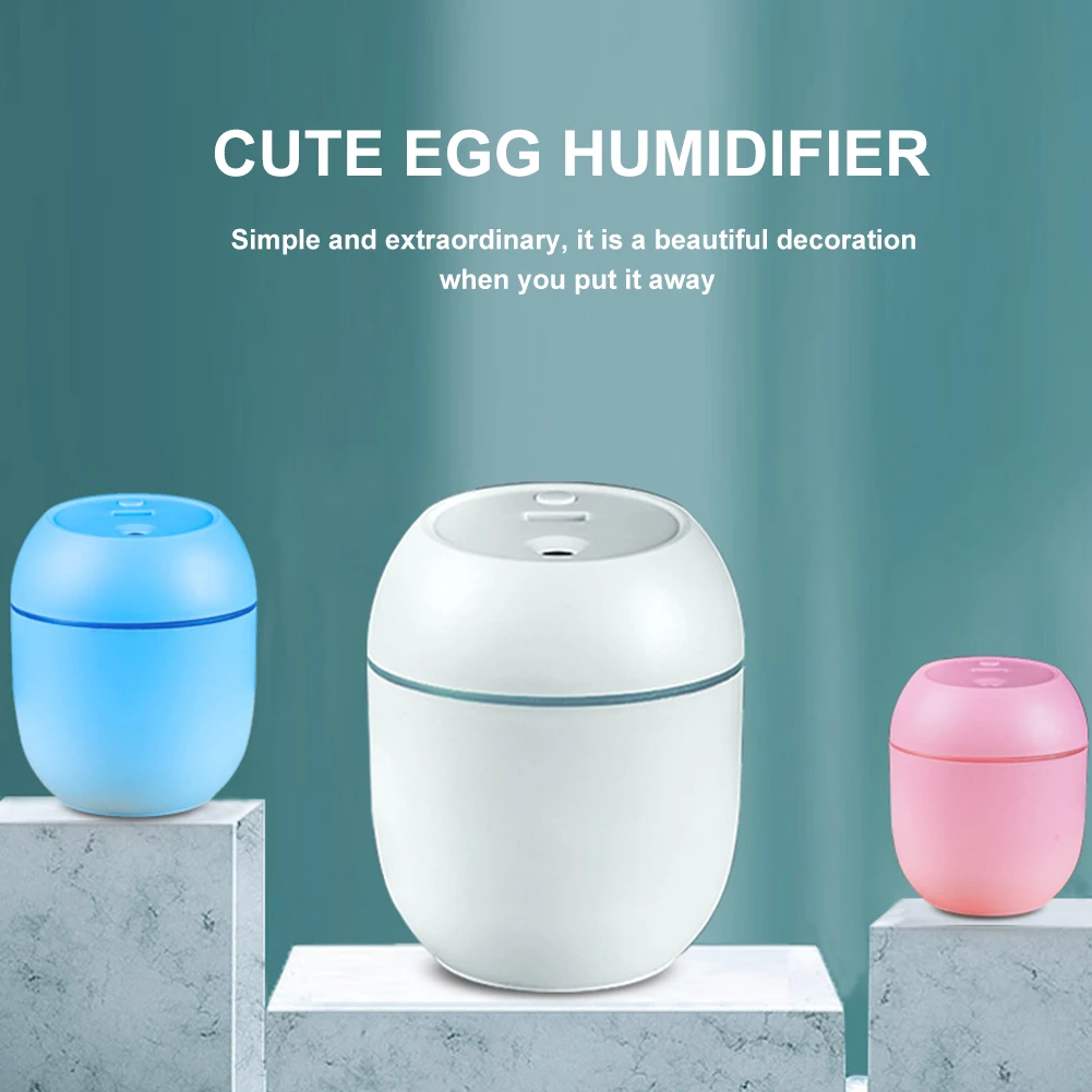 USB Portable Air Humidifier 250ML Essential Oil Diffuser 2 Modes Auto Off with LED Light for Home Car Mist Maker Face Steamer