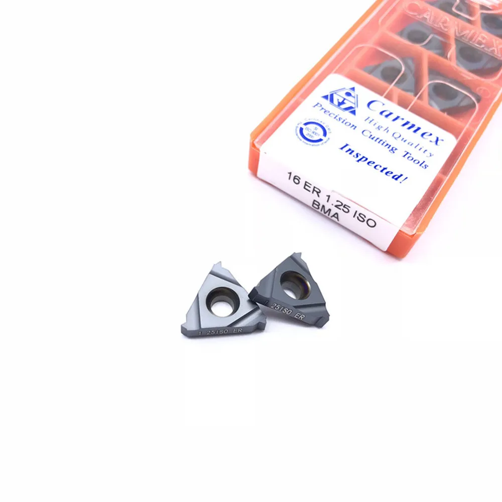 10 Uds 16ER ISO 0.50 ISO 0.75 ISO 1.0, ISO 1.25, ISO 1.50, ISO 1.75, ISO 2.0, ISO 2.5, BMA Tiện Bằng Máy CNC Chỉ Dụng Cụ Mài Dao