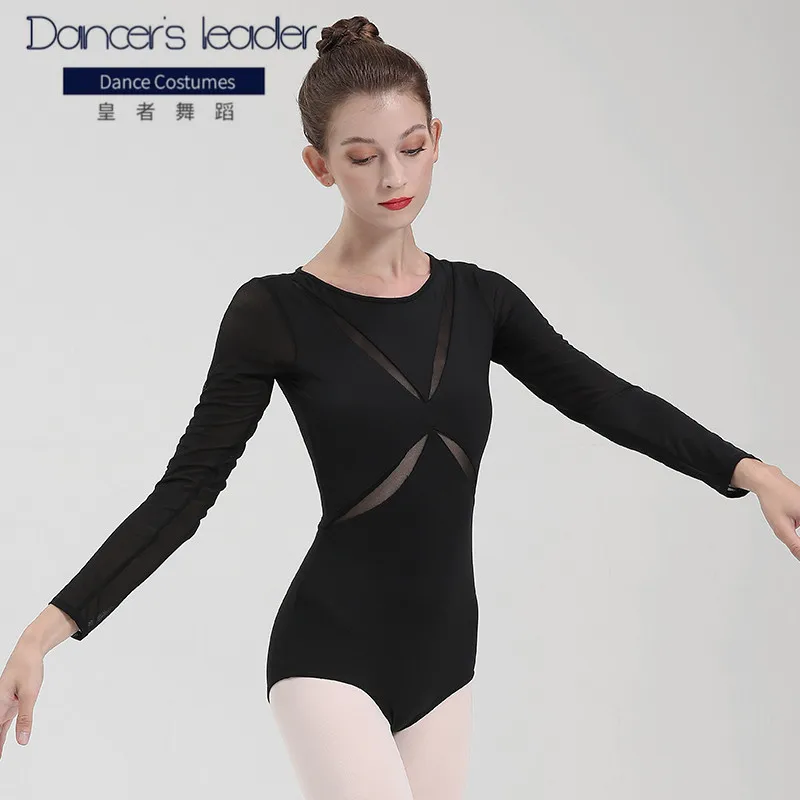 Ballet Dance Leotard For Woman Sexy Swimsuit Round Neck Long Sleeve Zipper Gymnastics Leotard Ballerina Danceewear Costume