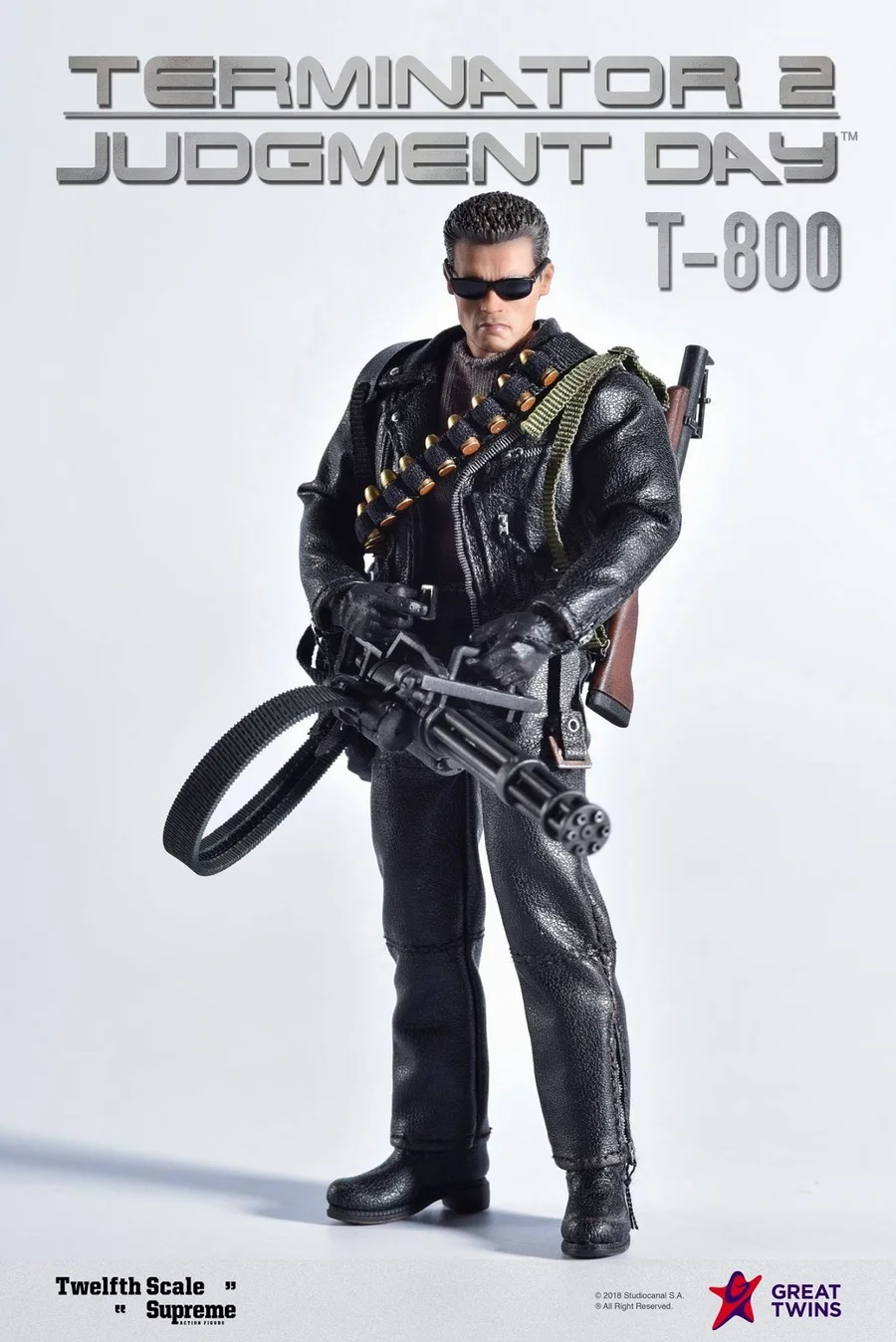 Great Twins Terminator 2: Judgement Day T-800 Arnold Schwarzenegger 1/12 Figure presale