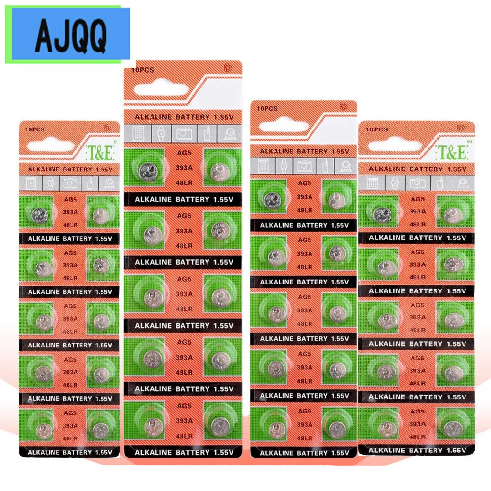 Sell Well 50PCS AG5 1.55V Coin Cells D309 D393 G5 G5A L754 LR754 Alkaline Bateria RW28 SR48 SR754 SR754W193 393A Button Battery