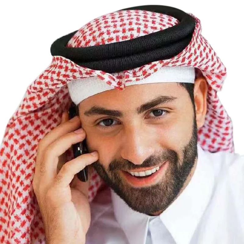 Turbante musulmán 100% de algodón y poliéster, ropa de Arabia Saudita, gorros de bufanda musulmana para hombres, gorro de oración musulmán, sombrero