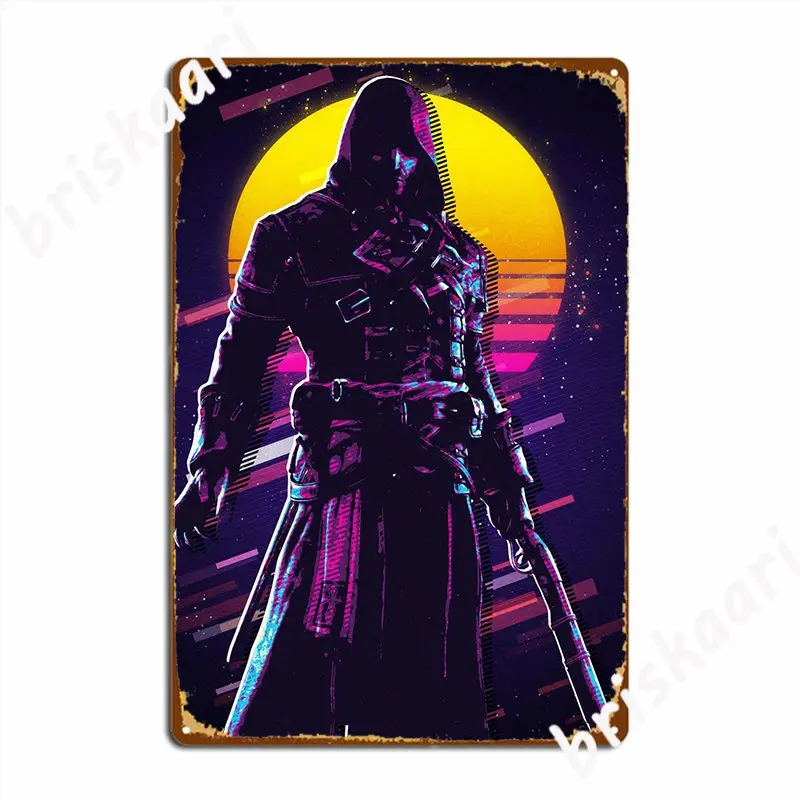 Assassin Creed Retro80s Metal Sign Classic Cinema Kitchen Mural Painting Living Room Tin Sign Posters