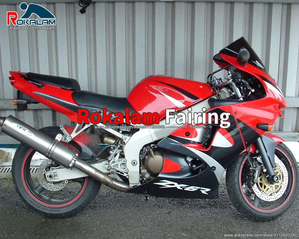 

ABS Plastic Fairing For Kawasaki ZX6R 1998 1999 ZX-6R 98 99 Ninja Red Black Aftermarket Motorcycle Body Kits
