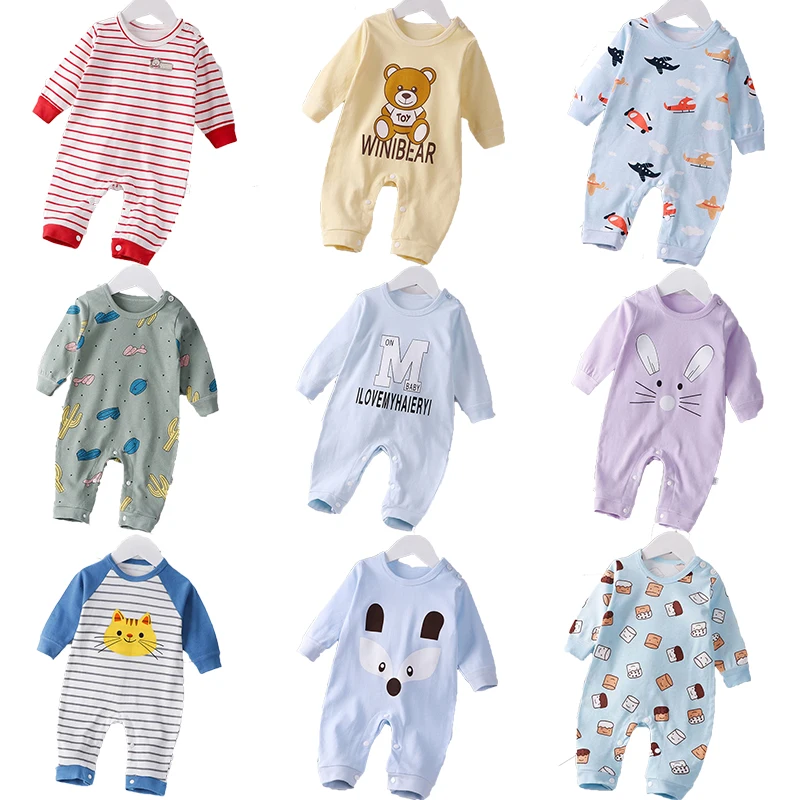 2023 Newborn Baby Romper Spring Cute Carton Printed Long Sleeve Cotton Clothes Autumn  Jumpsuits Baby Boy Clothes One-Piece