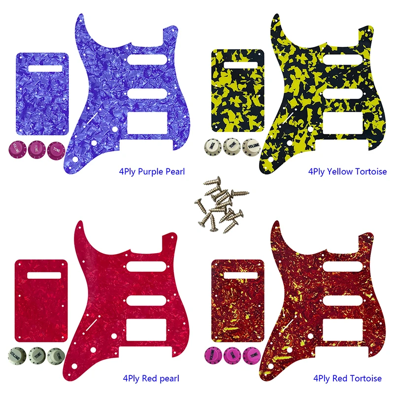 

Защита для гитары-для левой руки US 11 отверстий для винтов с Floyd Rose Tremolo Bridge PAF HSS царапинная пластина, задняя пластина и ручка управления