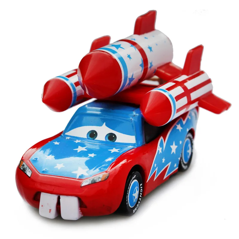 1:55 Original Disney Pixar Cars Toy Rocket Fireworks McQueen Mater Diecast Car Model Cartoon Car Toys Boy Christmas Gift