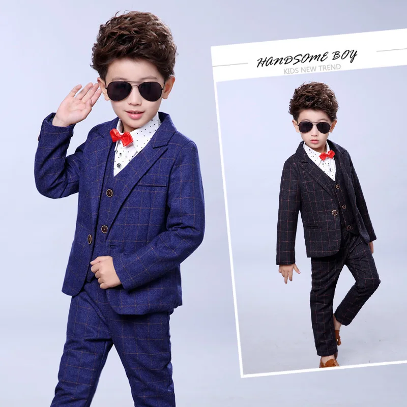 

Japan Kids Formal Jacket+Vest Pants Bowtie 4pcs Wedding Suit Flower Boys Birthday Dress Gentleman Party Show Costume