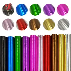 A5 Mirror Shiny Glossy Faux  PU Leather Fabric Sheets Mirror Electroplate Laser Fabric DIY Bag Sewing Craft Earring Material