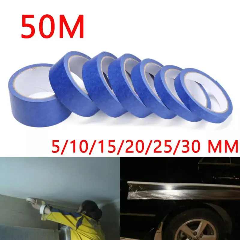 50mブルー画家クリーン皮マスキングテープ14サイズ接着剤塗装紙画家装飾diyクラフトブラシペイント汎用