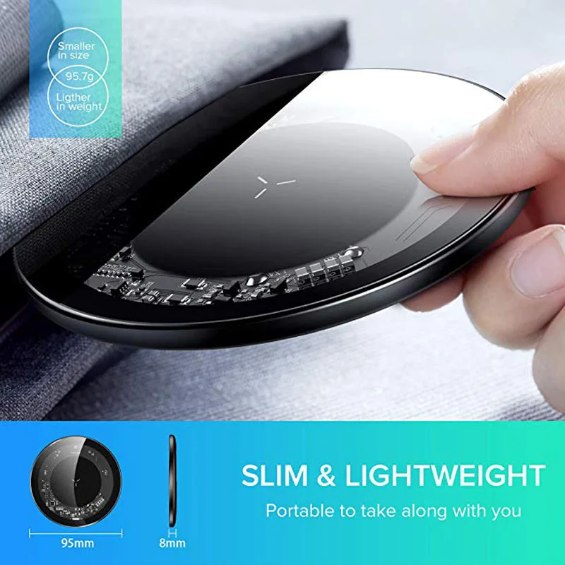 10/7.5/5W Wireless Charger Qi Fast Wireless Charging Pad For iPhone 11 Xs Max X 8 qi charger Adapter Receiver For Samsung S10 S9