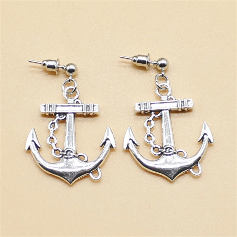 Fashion Retro Anchor Shape Women's Pendant Earrings Dangle Earrings Cute Small Object Personalized Jewelry