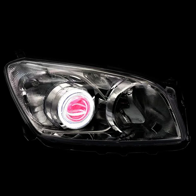 Headlight Assembly for Toyota Rav4 2000-12 Led Angel Eye Turn Signal Bi-lens Hid Bulbs with 65w Ballast, Left and Right