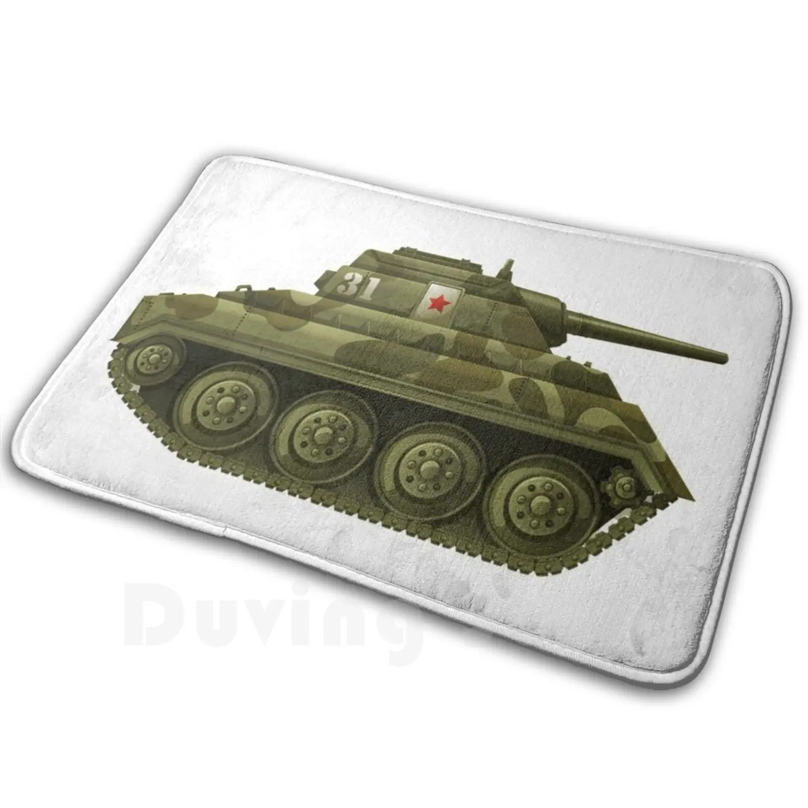 Army Tank-Military Tanker Soft Non-Slip Mat Rug Carpet Cushion Tank Military Army Ww2 Retro War Panzer Vintage World