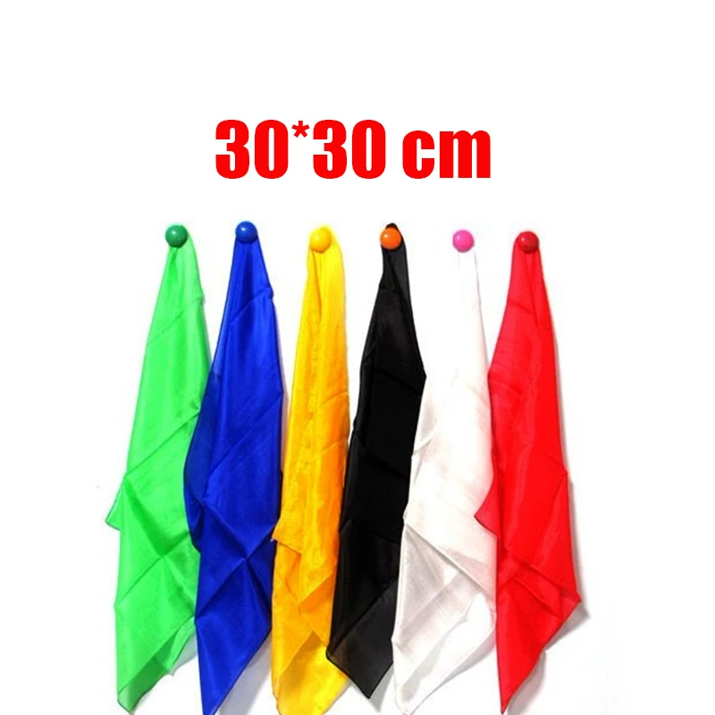 30*30cm Colorful Silk Scarf Magic Tricks Learning & education Magic silk for close up magic prop E3136