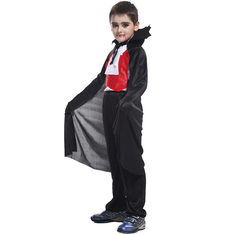 M-XL niños vampiro aterrador Cosplay niños Halloween disfraces de Drácula carnaval Purim desfile juego de escenario vestido de fiesta de disfraces