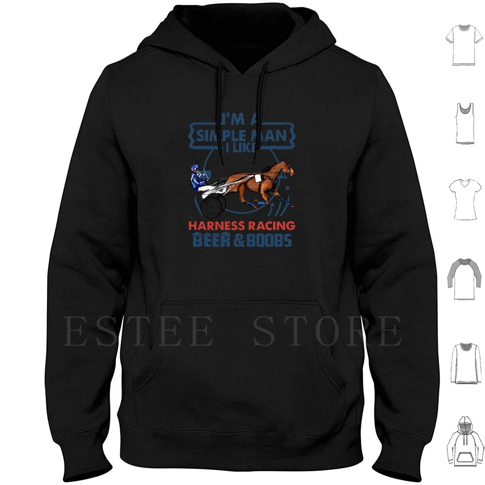 I'm A Simple Man I Like Harness Racing Beer And Boobs Hoodies Long Sleeve Im A Simple Man I Like Harness Racing Beer