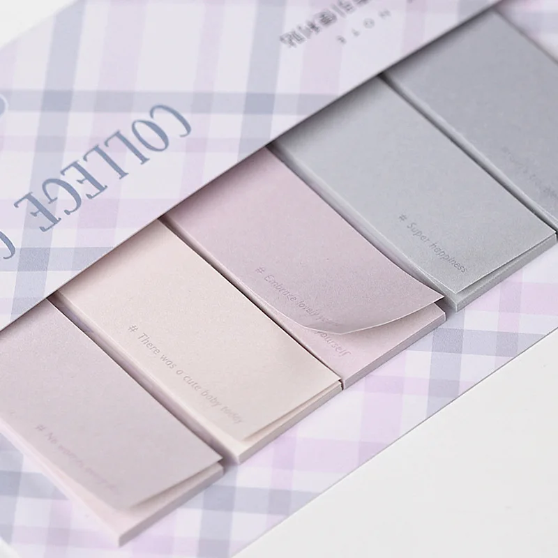 100pcs Cute Simple Color Sticky Notes Index Sticker Bookmark Message Convenient Stickers Memo Pad Stationery Office Supplies