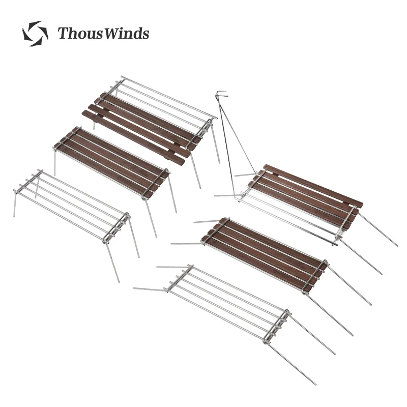 Thous Winds Rubik's Cube Small Folding Table Outdoor Multifunctional Black Walnut SOTO 310 Stove Scalable Table